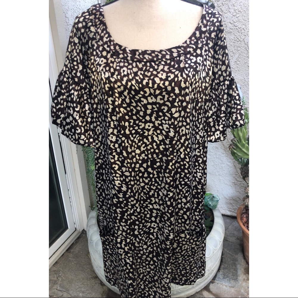 Necessary Objects Cheetah Print Dress Large NWT